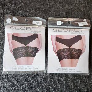 SECRET COLLECTION Anti Chafing Thigh Bands Size Large BNIP Lot of 2